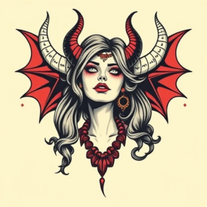 Retro 90S Succubus Tattoo