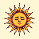 Retro 90S Sun Tattoo