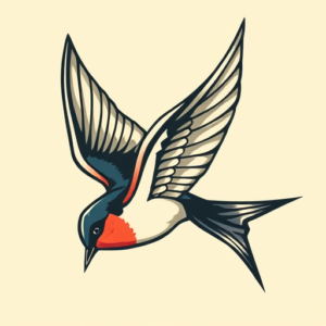 Retro 90S Swallow Tattoo