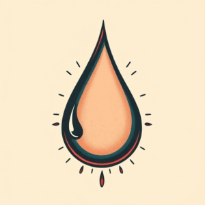 Retro 90S Teardrop Tattoo