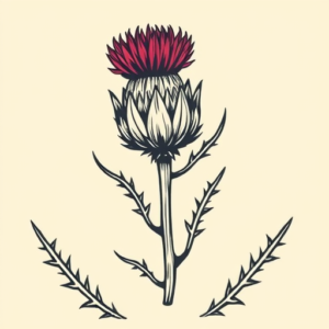 Retro 90S Thistle Tattoo