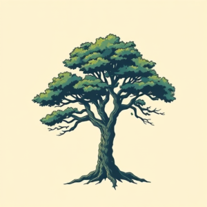 Retro 90S Tree Tattoo