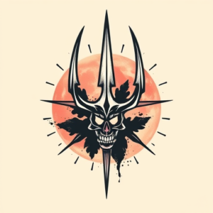 Retro 90S Trident Tattoo