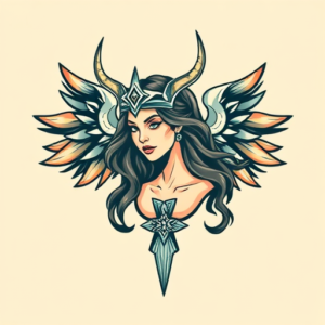 Retro 90S Valkyrie Tattoo