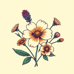 Retro 90S Wildflower Tattoo