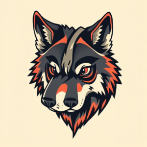 Retro 90S Wolf Tattoo