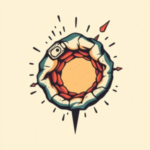 Retro 90S Wormhole Tattoo