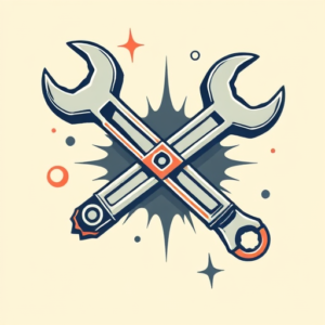 Retro 90S Wrench Tattoo