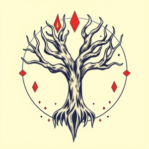 Retro 90S Yggdrasil Tattoo