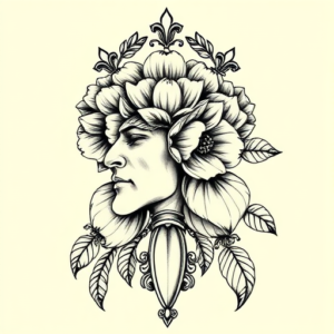 Roman Flower Tattoo