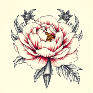 Roman Peony Tattoo