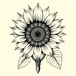 Roman Sunflower Tattoo