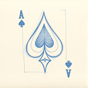 Rough Blue Pencil Sketch Ace Tattoo