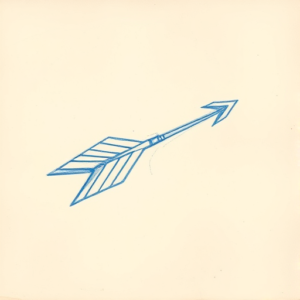 Rough Blue Pencil Sketch Arrow Tattoo