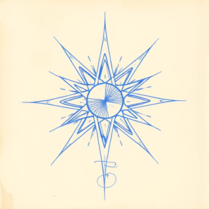 Rough Blue Pencil Sketch Atomic Tattoo