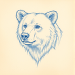 Rough Blue Pencil Sketch Bear Tattoo