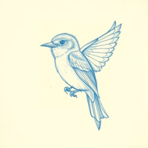 Rough Blue Pencil Sketch Bluebird Tattoo