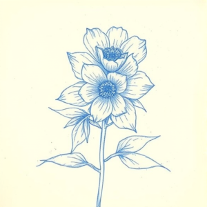 Rough Blue Pencil Sketch Bluebonnet Tattoo