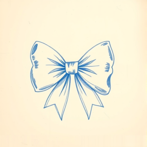 Rough Blue Pencil Sketch Bow Tattoo