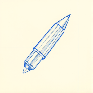 Rough Blue Pencil Sketch Bullet Tattoo