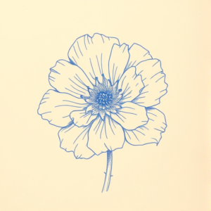 Rough Blue Pencil Sketch Carnation Tattoo