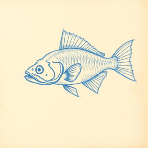 Rough Blue Pencil Sketch Catfish Tattoo