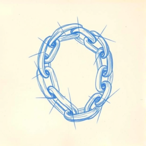 Rough Blue Pencil Sketch Chain Tattoo