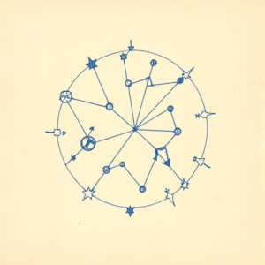 Rough Blue Pencil Sketch Constellation Tattoo