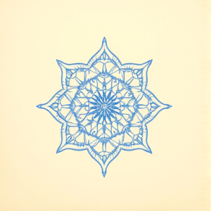 Rough Blue Pencil Sketch Crochet Tattoo