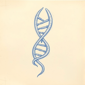 Rough Blue Pencil Sketch Dna Tattoo
