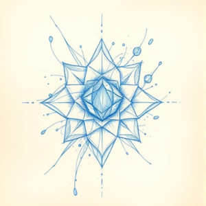 Rough Blue Pencil Sketch Emerald Tattoo