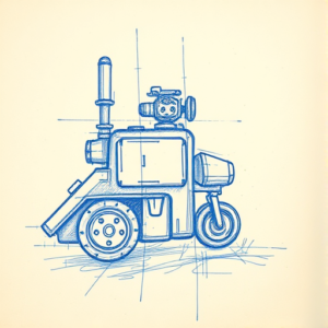 Rough Blue Pencil Sketch Fallout Tattoo