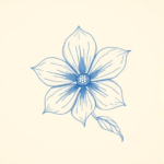 Rough Blue Pencil Sketch Flower Tattoo