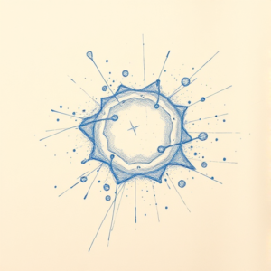 Rough Blue Pencil Sketch Galaxy Tattoo