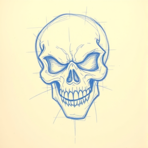 rough-blue-pencil-sketch-halloween-tattoo-1