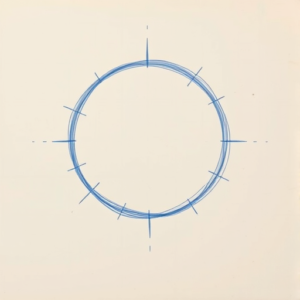 Rough Blue Pencil Sketch Halo Tattoo