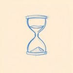 Rough Blue Pencil Sketch Hourglass Tattoo