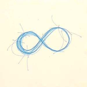 Rough Blue Pencil Sketch Infinity Tattoo