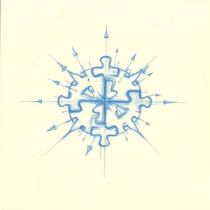 Rough Blue Pencil Sketch Jigsaw Tattoo