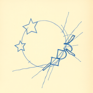 Rough Blue Pencil Sketch Kintsugi Tattoo