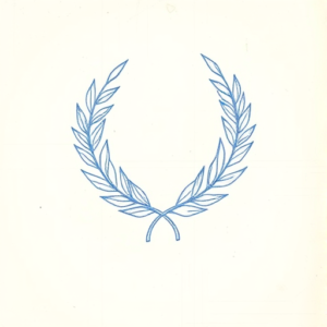 Rough Blue Pencil Sketch Laurel Tattoo