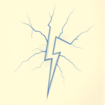 Rough Blue Pencil Sketch Lightning Tattoo