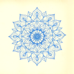 Rough Blue Pencil Sketch Mandala Tattoo