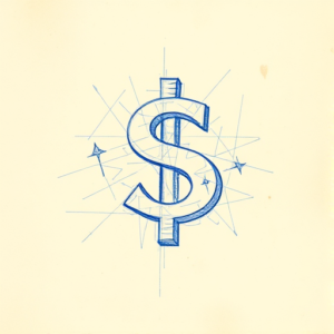 Rough Blue Pencil Sketch Money Tattoo
