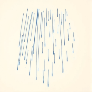 Rough Blue Pencil Sketch Rain Tattoo