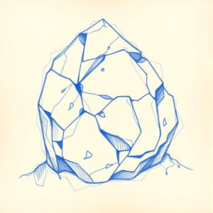 Rough Blue Pencil Sketch Rock Tattoo