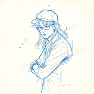 Rough Blue Pencil Sketch Rockstar Tattoo