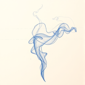 Rough Blue Pencil Sketch Smoke Tattoo