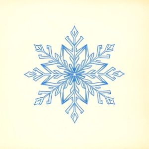 Rough Blue Pencil Sketch Snowflake Tattoo