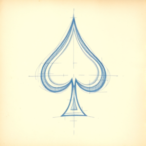 Rough Blue Pencil Sketch Spade Tattoo